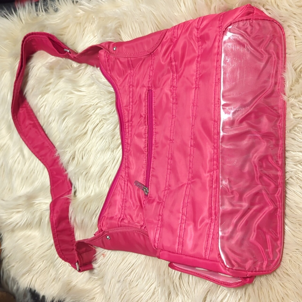 LUG PINK RASPBERRY LARGE CABLE CAR SHOULDER BAG PURSE TOTE - Picture 5 of 15